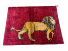 4 X 5 Handmade Vintage New Tribal Rug Pictorial Quality Wool Lion Red Veg Dyes - Jewel Rugs