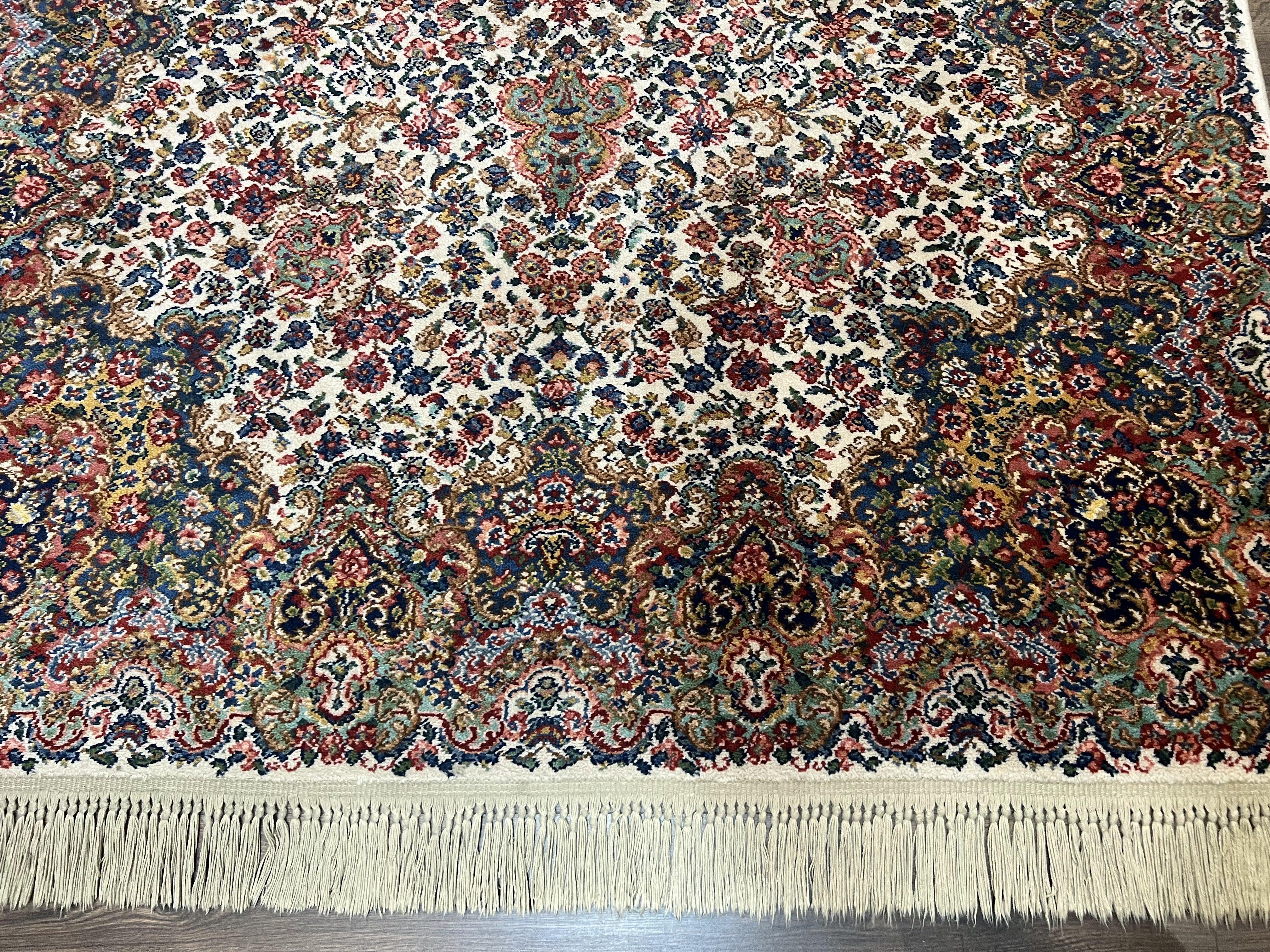 Karastan Floral Kirman Rug #742, Wool Karastan Carpet 5.9 x 9, Original Collection 700 Series, Vintage Discontinued Oriental Area Rug 6x9 - Jewel Rugs