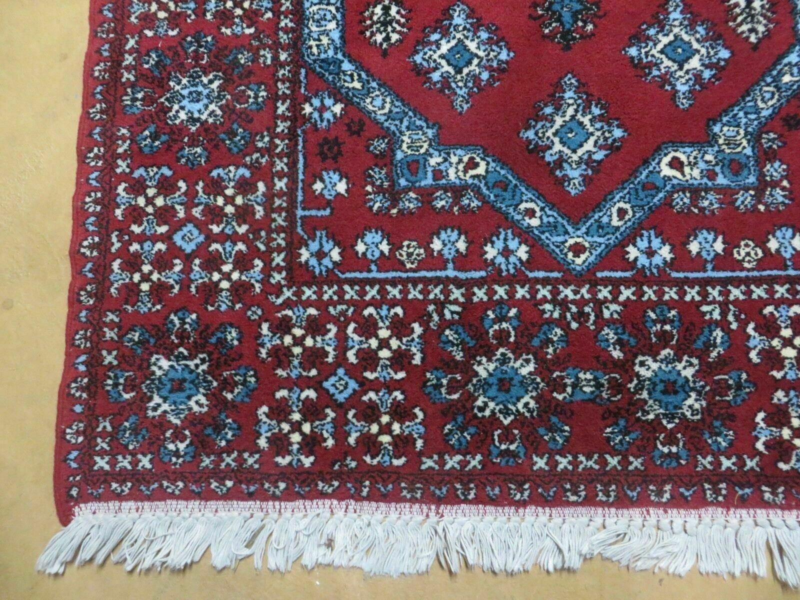 4' X 6' Vintage Wool Carpet - Handmade Moroccan Urban Rabat Red Rug - Jewel Rugs