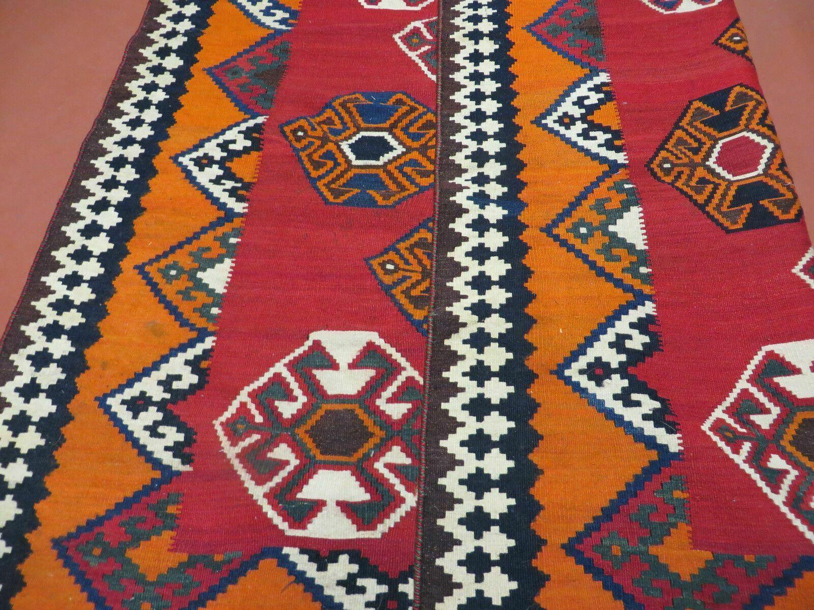 5' X 8' Antique Turkish Kilim Handmade Flat Weave Wool Rug Veg Dye Nice - Jewel Rugs