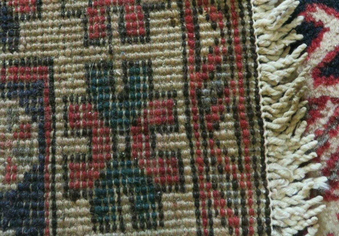 Persian Runner Rug 3.5 x 10.7, Karajeh Heriz Rug, Navy Blue, Geometric Medallions - Jewel Rugs