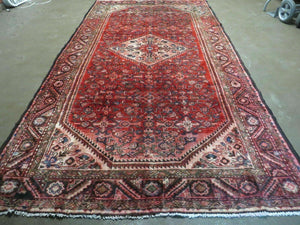 5' 6" X 10' Antique Handmade India Floral Oriental Wool Rug Veg Dyes Red Nice - Jewel Rugs