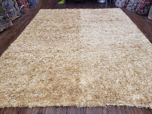 Large Shag Rug 8x10, Soft Living Room Shag Carpet, Bedroom Shag Rug Tan/Brown & Cream, Indian Shag Rug, 7'9" x 9' 9" - Jewel Rugs