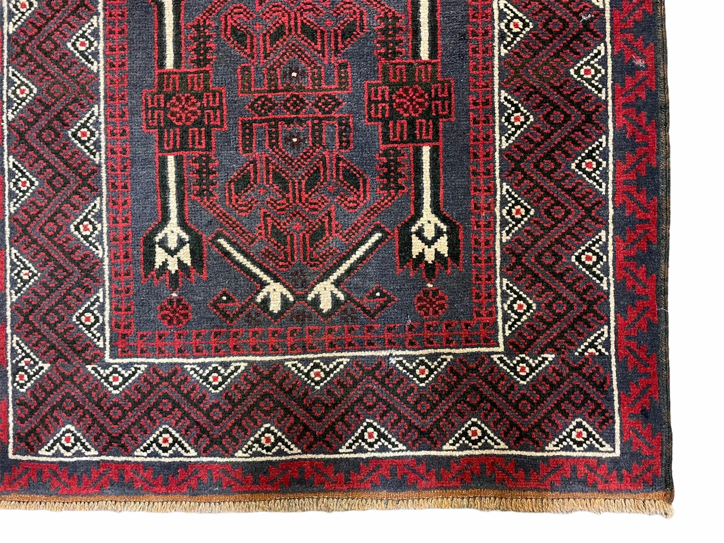 3x5 New Vintage Handmade Tribal Wool Rug Balouch Rug Afghan Rug Red Beige Nice - Jewel Rugs