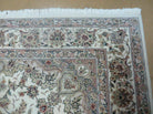 6' X 9' Vintage Chinese Floral Oriental Handmade Virgin Wool Silk Rug Ivory - Jewel Rugs