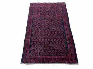 3x5 Handmade Tribal Wool Rug Baluchi Rug Afghan Rug Balouch Red 2.10 x 4.6 Nice - Jewel Rugs