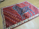 4' X 5' Lion Handmade Wool Rug Zagross Mountains Wool Southeastern Turkey #35 - Jewel Rugs