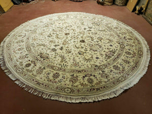 8' X 8' Handmade Ultra Fine Pakistan Floral Wool Rug Carpet Round Silk Beauty - Jewel Rugs