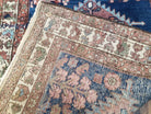 Blue Vintage Persian Hamadan Rug, Wool, Hand-Knotted, 4x6 ft - Jewel Rugs