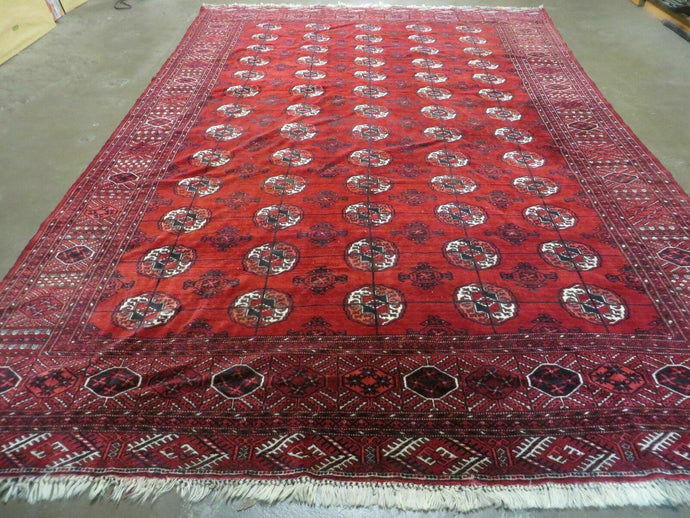 8' X 12' Vintage Handmade Bokhara Turkoman Wool Rug Carpet Red # 583 - Jewel Rugs