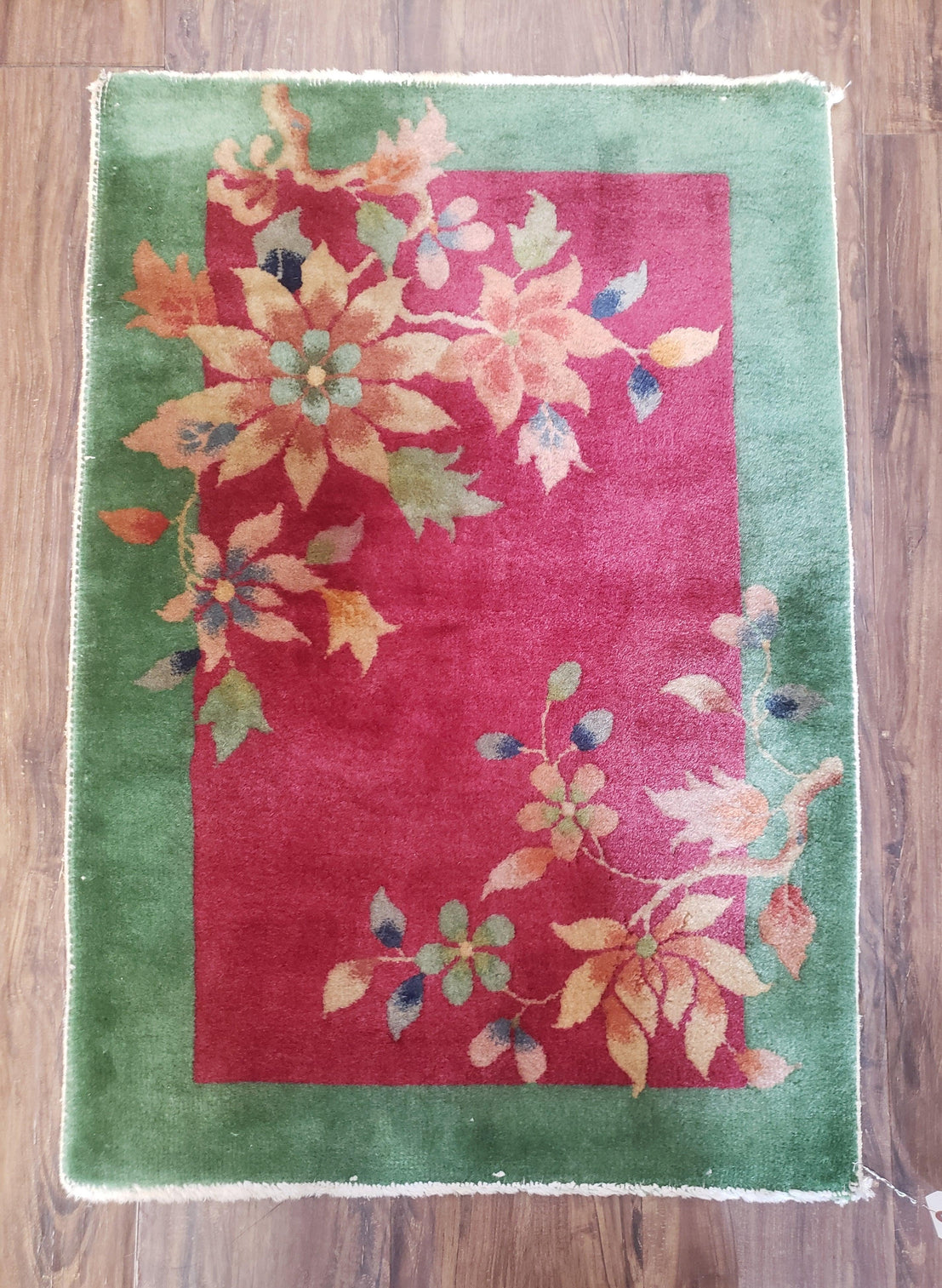 Handmade Art Deco Indian Accent Rug 2x3