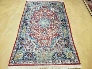 3' 5" X 5' 8" Vintage Handmade Turkish Wool Rug Carpet Vegetable Dyes Nice Red - Jewel Rugs