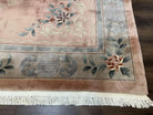 Chinese Wool Rug 8x11, Vintage 1960s Carpet, Light Pink and Gray, Hand Knotted Soft Plush Living Room Area Rug, Asian Oriental Rug 90 Line - Jewel Rugs