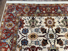 Karastan Rug 5.7 x 7.11 English Manor Stratford Pattern, Wool Karastan Carpet, Oriental Rug, Vintage Rug 6x8, Allover Pattern, Cream Red - Jewel Rugs