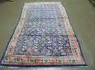 4' X 6' Antique Handmade India Floral Oriental Allover Wool Rug Blue Nice - Jewel Rugs