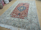 6' X 9' Vintage Handmade India Oriental Floral Wool Rug Hunting Bird Deer Nice - Jewel Rugs