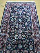 2' 7" X 8' Vintage Handmade Indian Agra Wool Blue Runner Oriental Rug Nice - Jewel Rugs