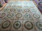 9' X 12' Modern Handmade Indo Lahore Wool Rug Art Deco Olive Ivory Nice Wow - Jewel Rugs