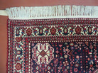 7' X 10' Vintage Handmade Indian Floral Wool Rug Hand Knotted Carpet Ivory Red - Jewel Rugs