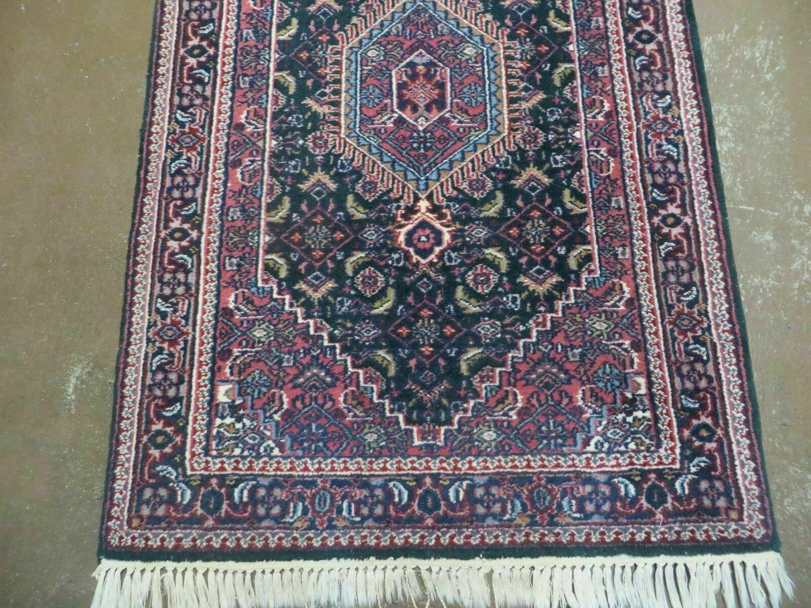 2'9" X 10' Vintage Handmade India Floral Oriental Wool Rug Vegetable Dyes Runner # 838 - Jewel Rugs