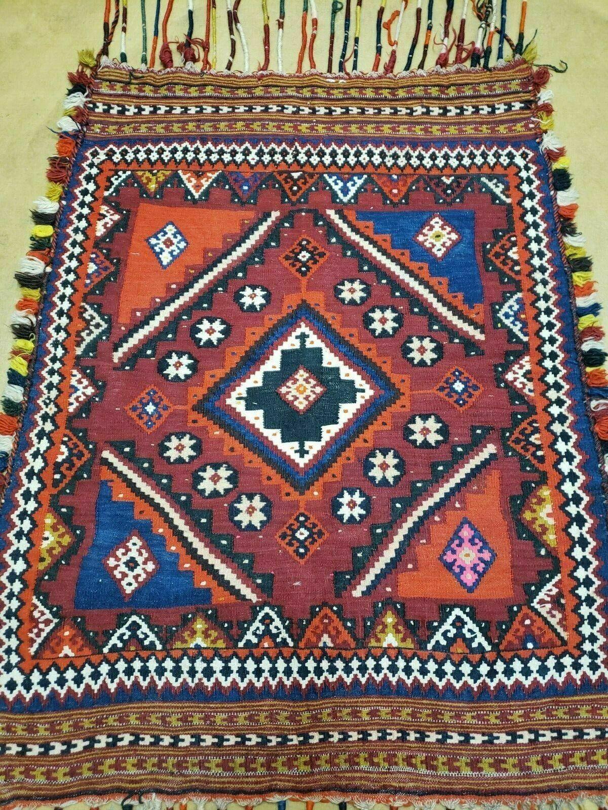 3' X 4' Antique Handmade Turkish Wool Kilim Rug Decorative Seat Cover - Jewel Rugs