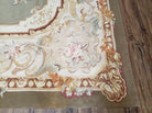 9' X 12' Handmade Aubusson Weave Needllepoint Flat Pile Wool Rug Beige Olive - Jewel Rugs