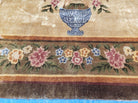 14' X 24' Aubusson Design Wool Rug Gold Palace Size Rug with Flowers and Vases - Jewel Rugs