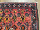 4 x 8 Handmade Baluch Afghan Turkoman Tribal Wool Rug Organic Dyes 8x4 Carpet - Jewel Rugs