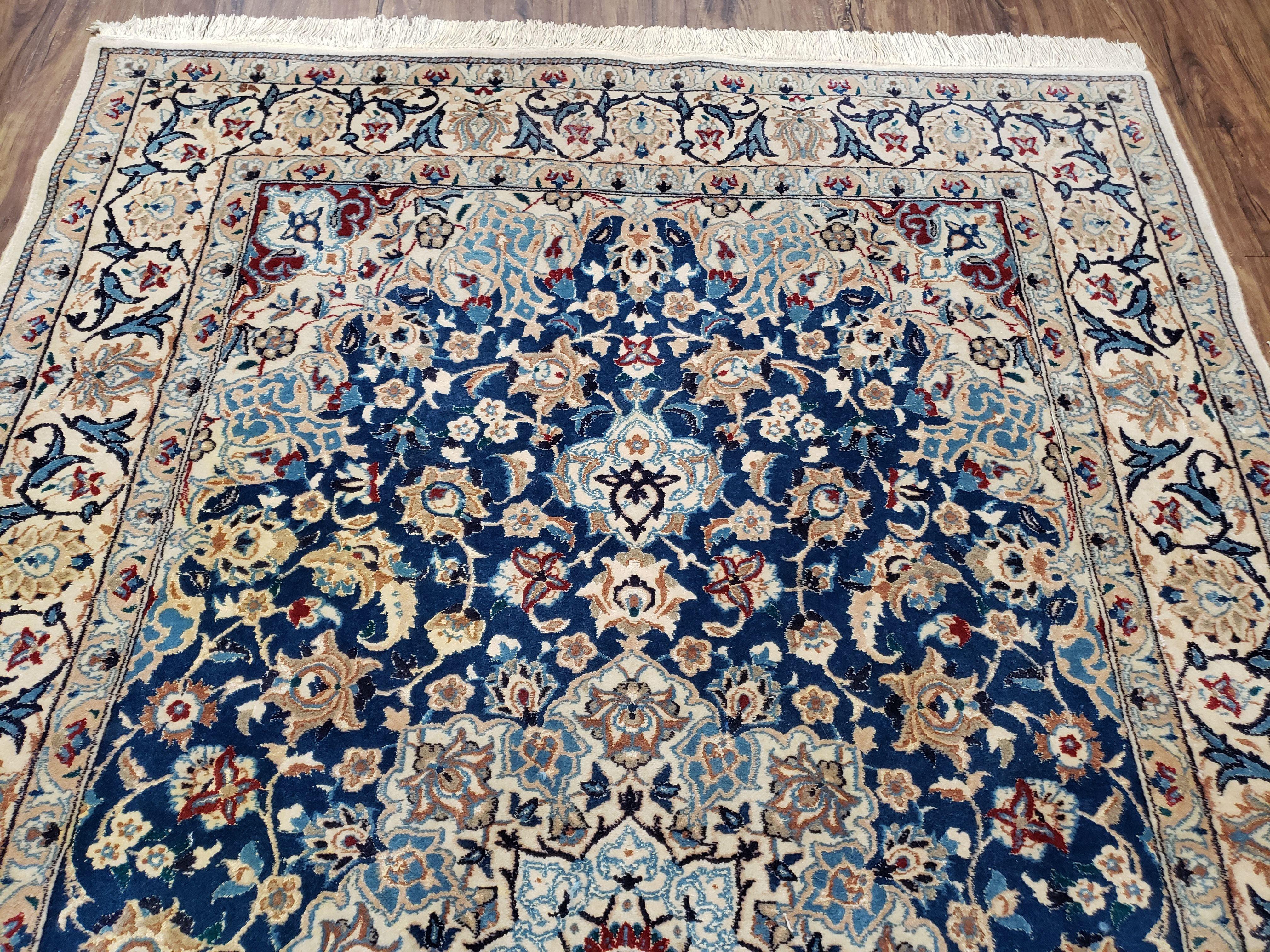 Semi-Antique Fine Persian Nain Rug, 4' x 6' 6" - Jewel Rugs