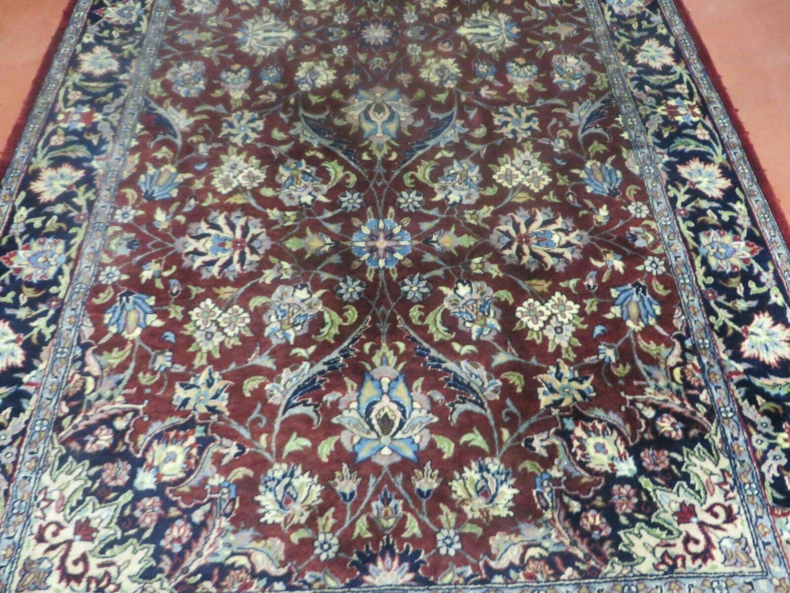 4' X 6' Vintage Handmade Pakistan Floral Oriental Wool Rug Carpet Fine Weave - Jewel Rugs