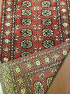 2' 7" X 10' Vintage Handmade Bokhara Turkoman Pakistani Wool Red Runner Rug Nice - Jewel Rugs