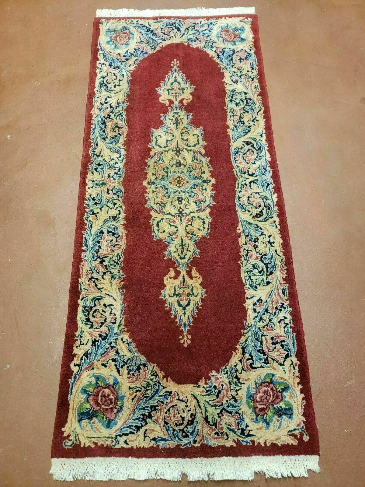 2' X 4' Handmade Chinese Floral Oriental Wool Rug Carpet Nice Red - Jewel Rugs