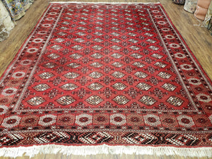 Red Bokhara Rug, 8x10 - 8x11 Rug, Red Turkoman Carpet, Yamud, Handmade Area Rug, Hand Knotted Red, 1940s Rug, Antique Rug, Vintage Rug, Nice - Jewel Rugs