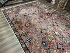 Karastan Rug 8.3 x 11.7, Karastan Williamsburg Rug Kirman Vase #557, Vintage Discontinued Wool Karastan Area Rug Red Oriental Floral Allover - Jewel Rugs