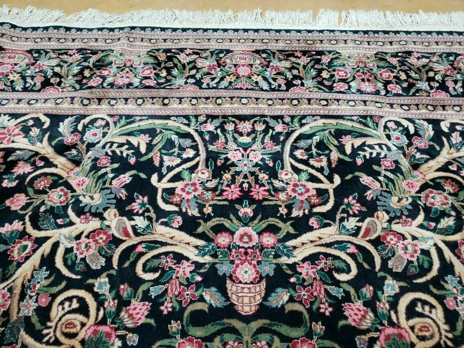 8' X 10' Vintage Handmade Chinese Floral Oriental Wool Rug Carpet Flowers Green - Jewel Rugs